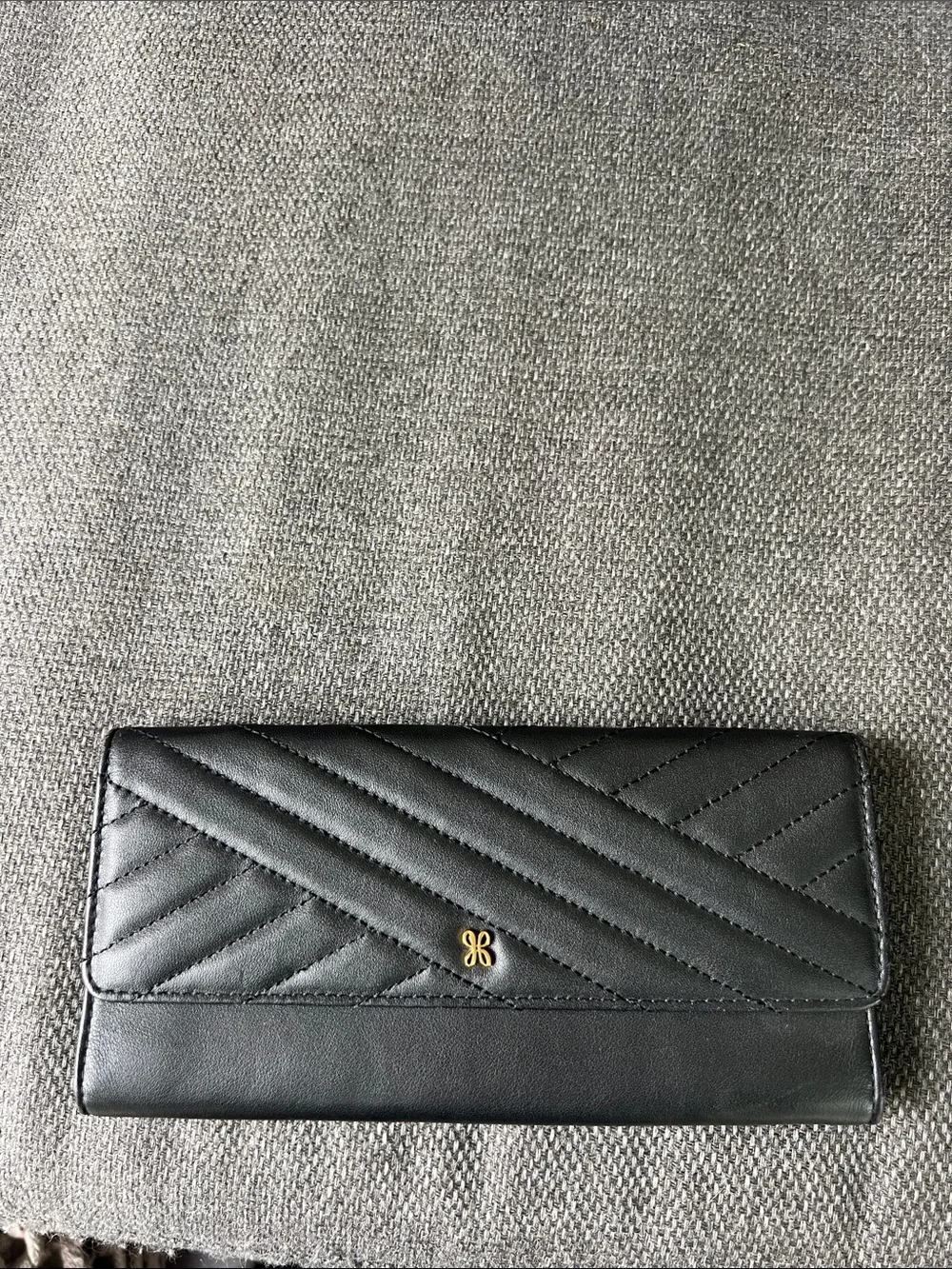 Black Quilted Leather Wallet Clutch - Hobo Bags